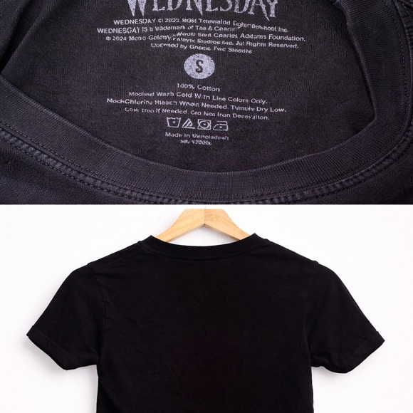 Wednesday Graphic Tee with Purple Print size small - Picture 2 of 2